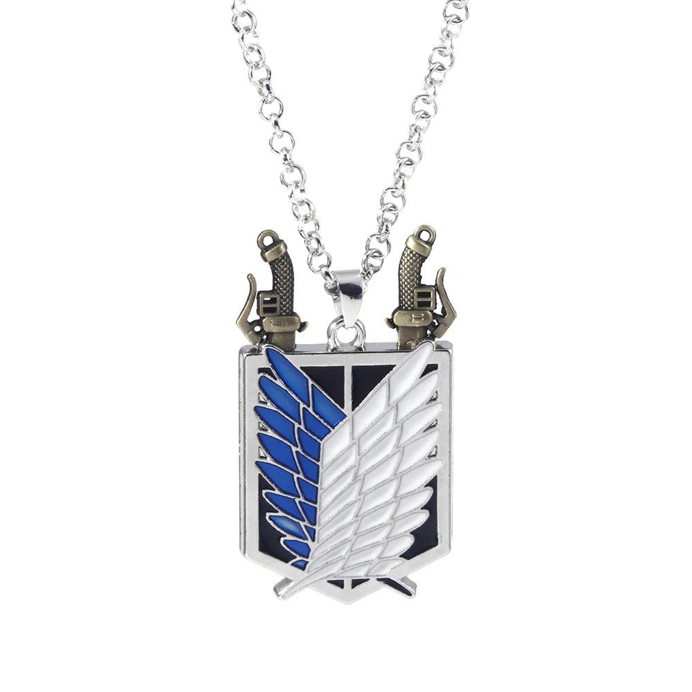 Attack on Titan: Necklace Shingeki No Kyojin Wings of Freedom Survey Sword Punk Necklace Pendant for Women Men Jewelry