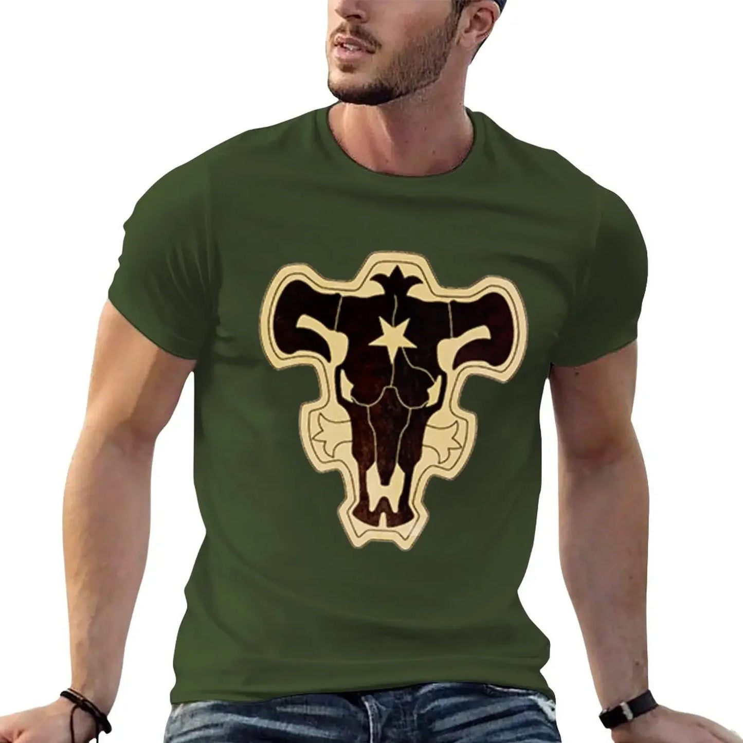 Black Clover: Black Bull T-Shirt tees aesthetic clothes cotton t-shirt Summer fashion New Arrival Cotton Short Sleeve