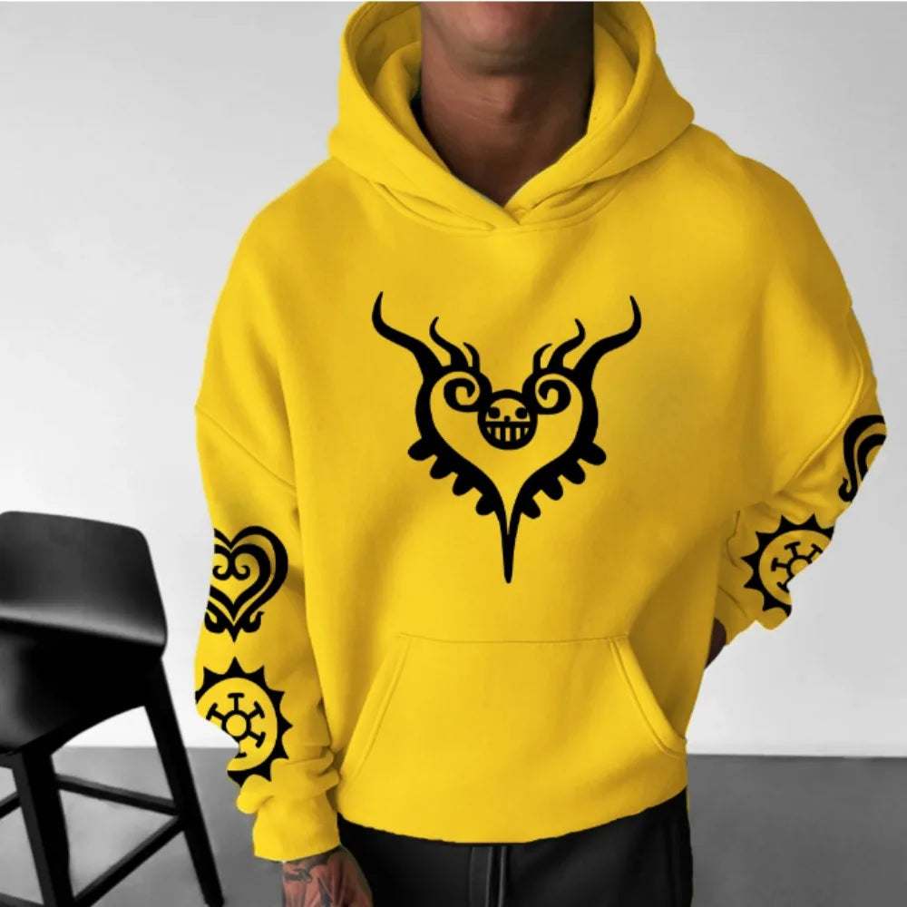 One Piece:  Men's Hoodie Sweater Heart Pirates Japanese Anime Summer Autumn Boy Children's Long Sleeve Y2k Parent-Child Pack