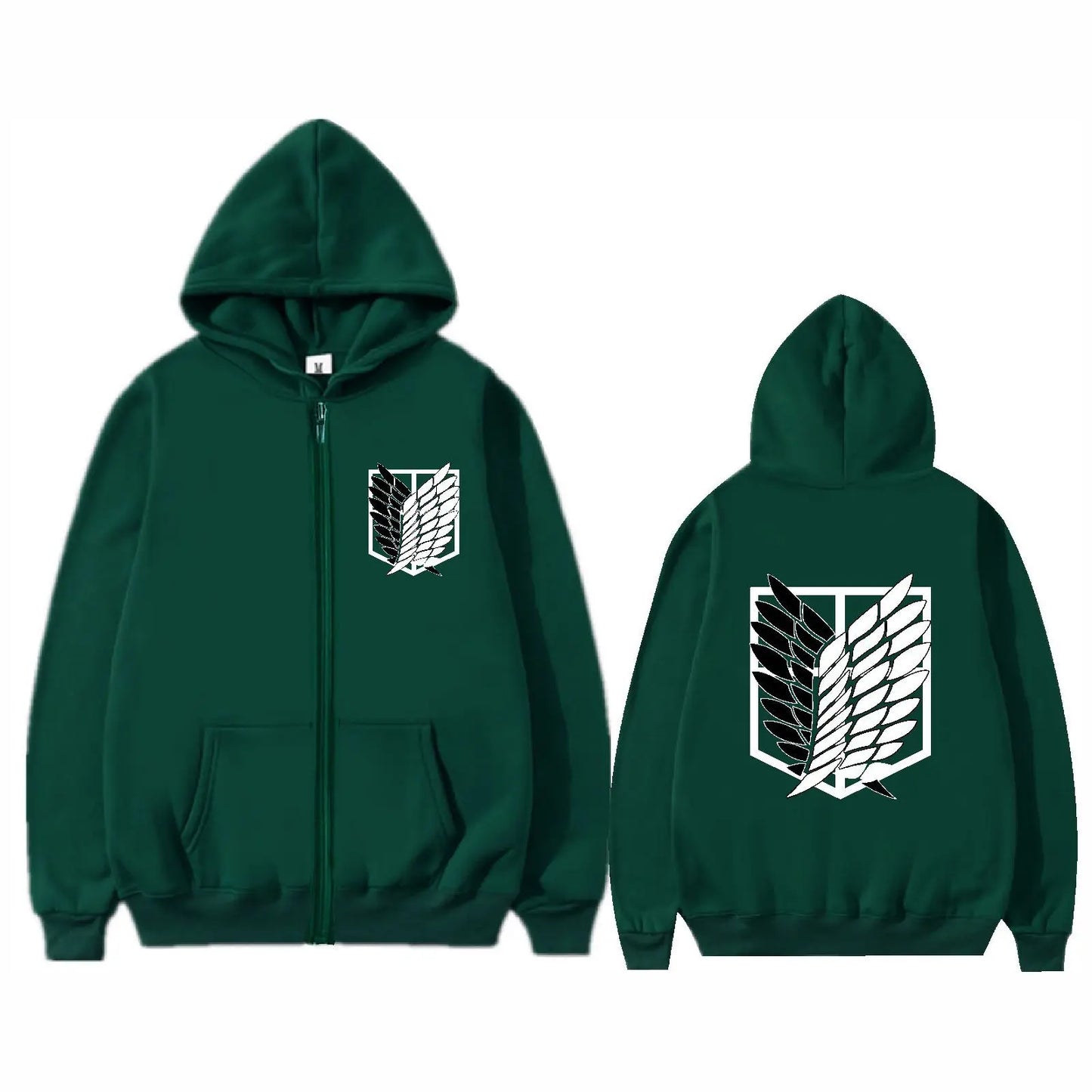 Attack on Titan: High-Quality Fashion Trendy Anime Print Zipper Hoodie Loose Comfortable Classic Sports Sweatshirt