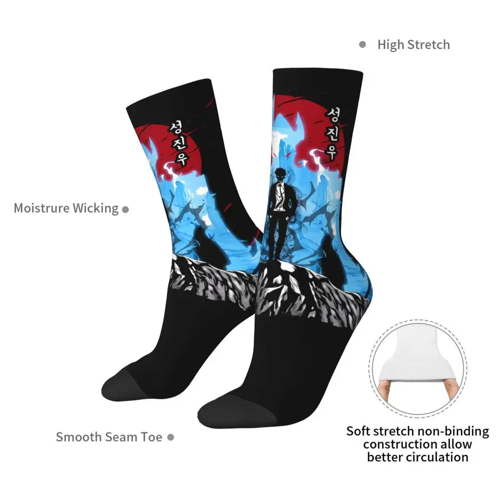 Solo Leveling: Sung jinwoo Shadow Monarch Socks,Leisure Beautiful printing Suitable for all seasons Dressing Gifts
