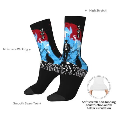 Solo Leveling: Sung jinwoo Shadow Monarch Socks,Leisure Beautiful printing Suitable for all seasons Dressing Gifts