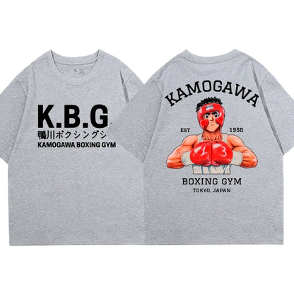 Hajime No Ippo: Kamogawa Boxing T-Shirt Makunouchi Takamura KGB Graphic Harajuku Streetwear