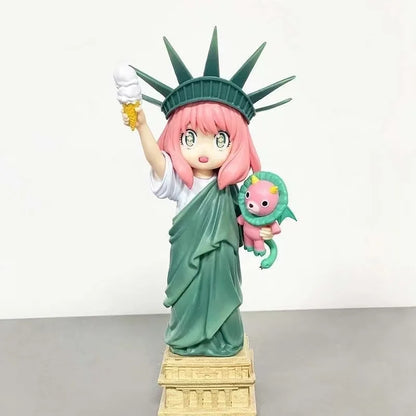 Spy x Family: Anya Forger Statue Of Liberty Anime Girl Action Figure Model Statue Collection Desktop Decoration Ornament Toys