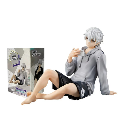 Blue Lock Nagi Seishiro Anime Figure Sitting Figurine PVC Collectible Model Kids Doll Toys Gifts