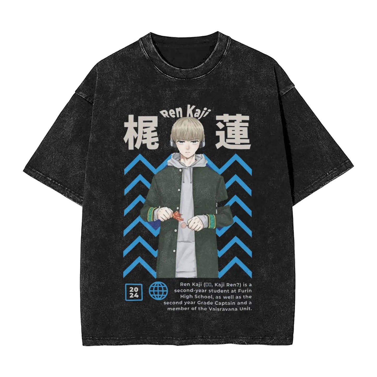 Wind Breaker: Jo Togame Washed T Shirt Novelty Harajuku Oversize Tee T-Shirts 100% Cotton