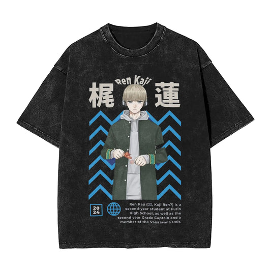 Wind Breaker: Jo Togame Washed T Shirt Novelty Harajuku Oversize Tee T-Shirts 100% Cotton