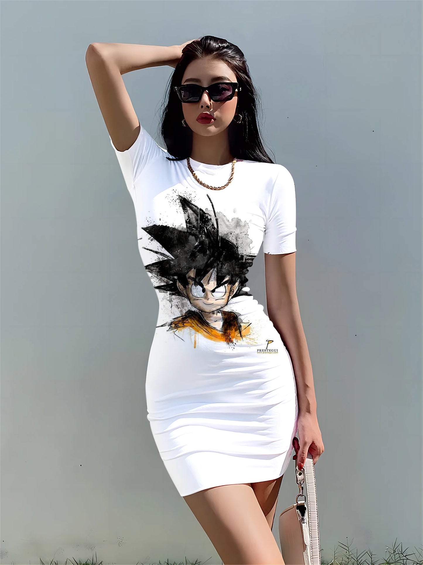 Dragon Ball: Y2k Dress Cartoon Zevity Fashion Vegeta Sexy Elegant Dresses Goku Sensual Bodycon Goku