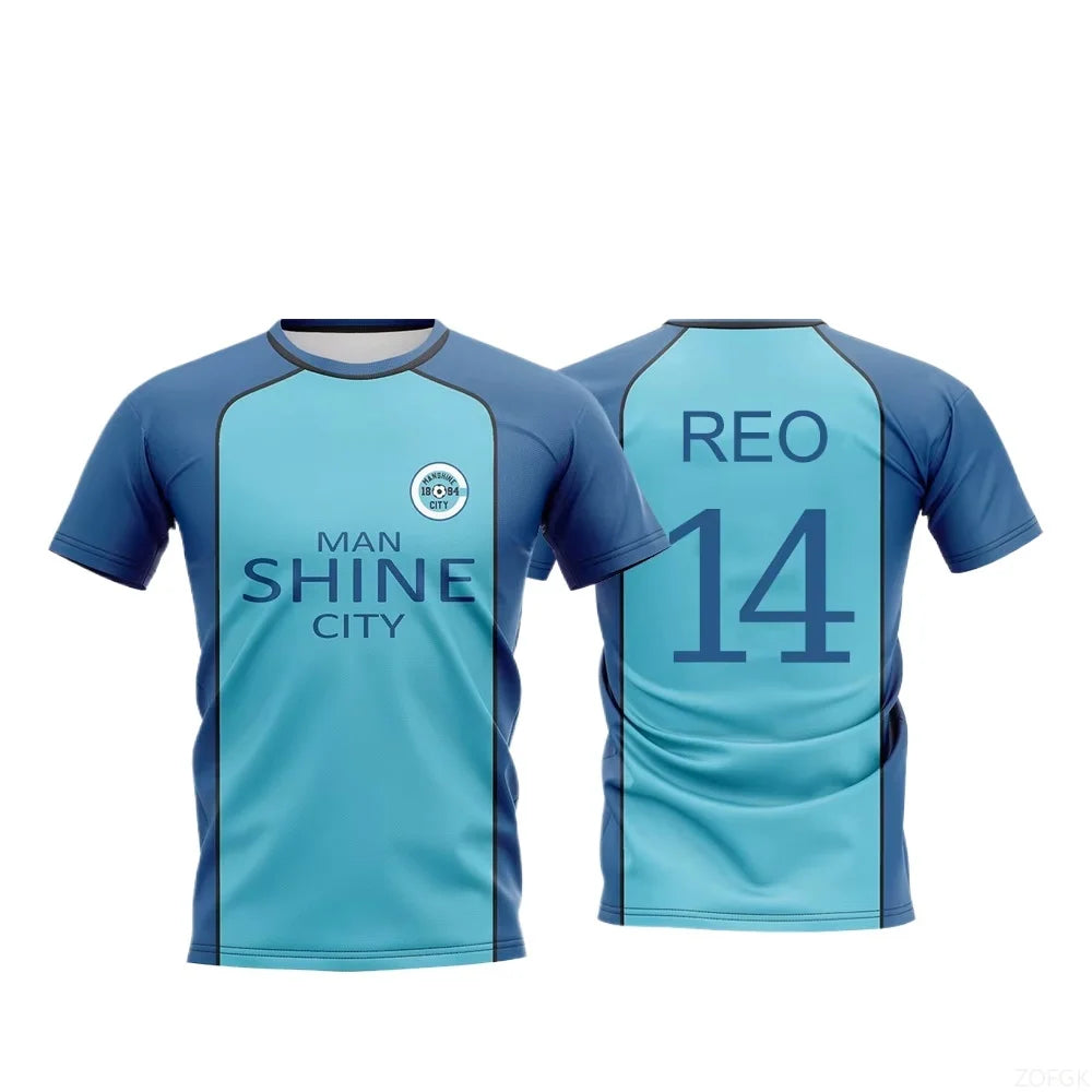 2026 Blue Lock Manshine City Uniform Shirt T-shirt NAGI Japanese Anime Role Playing Top Men's and Women's Maillot