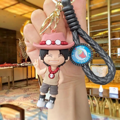 One Piece: Keychain with Cartoon Luffy and Zoro Characters, Ideal for Cosplay Accessories and Gifts