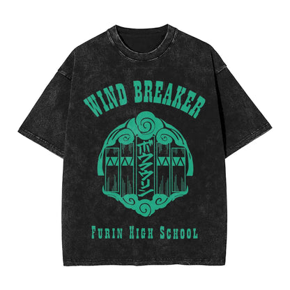 Wind Breaker: Jo Togame Washed T Shirt Novelty Harajuku Oversize Tee T-Shirts 100% Cotton