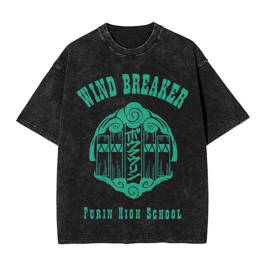 Wind Breaker: Jo Togame Washed T Shirt Novelty Harajuku Oversize Tee T-Shirts 100% Cotton
