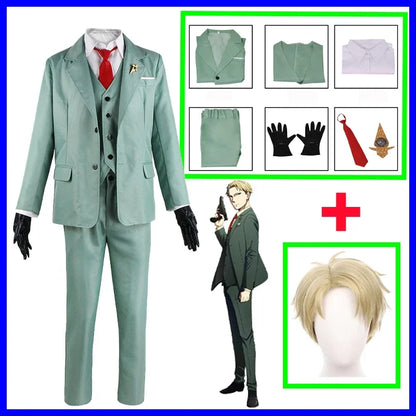 Spy X Family : ADULT DY20Anime Cosplay Costume Yor Forger Sexy Dress Loid Forger Light Green Suit Anya Kawaii Outfit Carnival Party Wig