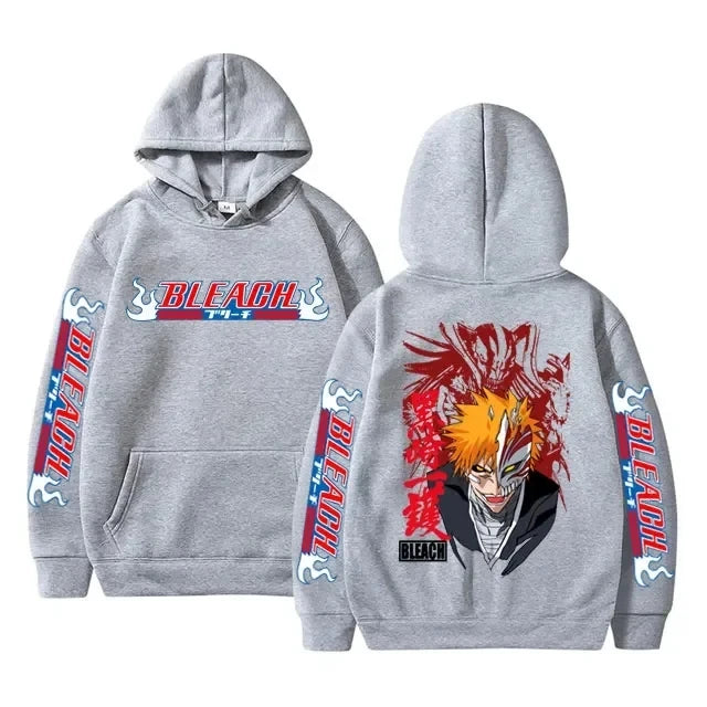Bleach: Hoodies Graphic Kurosaki Ichigo Printed Hooded Sweatshirts Unisex Fashion Casual Sportwear Pullover Tops
