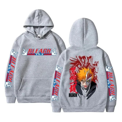 Bleach: Hoodies Graphic Kurosaki Ichigo Printed Hooded Sweatshirts Unisex Fashion Casual Sportwear Pullover Tops