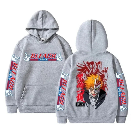 Bleach: Hoodies Graphic Kurosaki Ichigo Printed Hooded Sweatshirts Unisex Fashion Casual Sportwear Pullover Tops