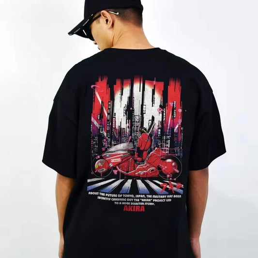 Akira: Short Sleeve T-shirt Fashion Brand Men's and Women's Motorcycle Summer Cotton T-shirt