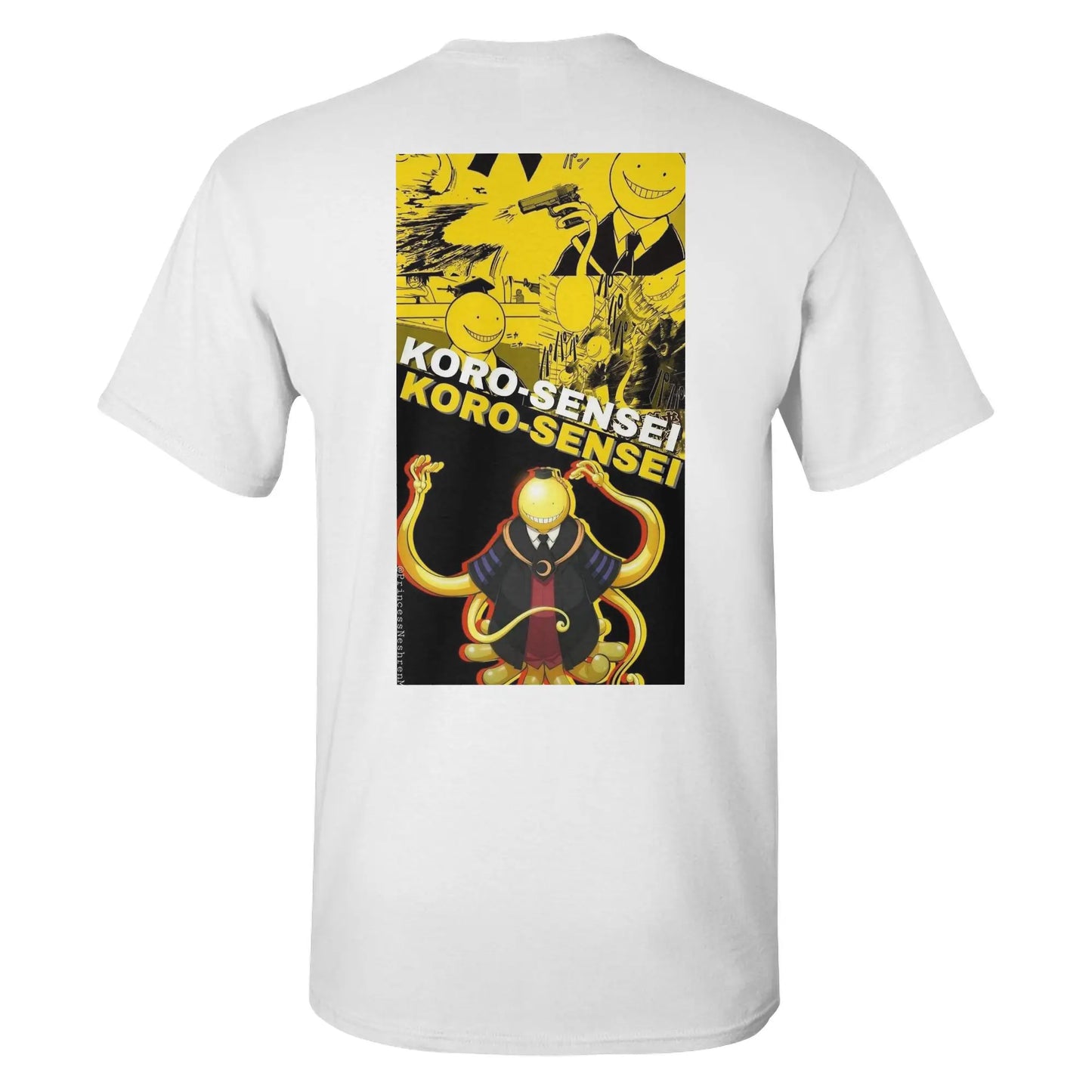 Assassination Classroom: Octopus Koro Sensei Men T-Shirt Double Sided Plus Size T Shirts Men's O-Neck Cotton Tees Short Male