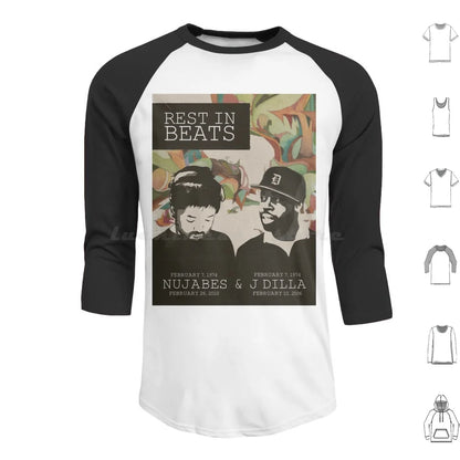 Samuari Champloo: Nujabes And J Dilla Hoodies Long Sleeve Nujabes Hip Hop Rap Japanese J Dilla Fat Jon Album Soundtrack Champloo Chill