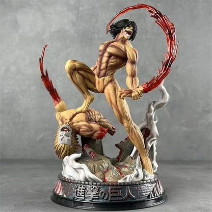 Attack On Titan: Eren Yeager Battle Form Titan Figure Collectible Anime Statue Model Desktop Ornament Gift For Anime Fans