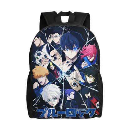 Blue Lock: Backpack for Men Women Teenage High School Hiking Travel Daypack Soccer Anime Laptop Computer Canvas Bags Durable
