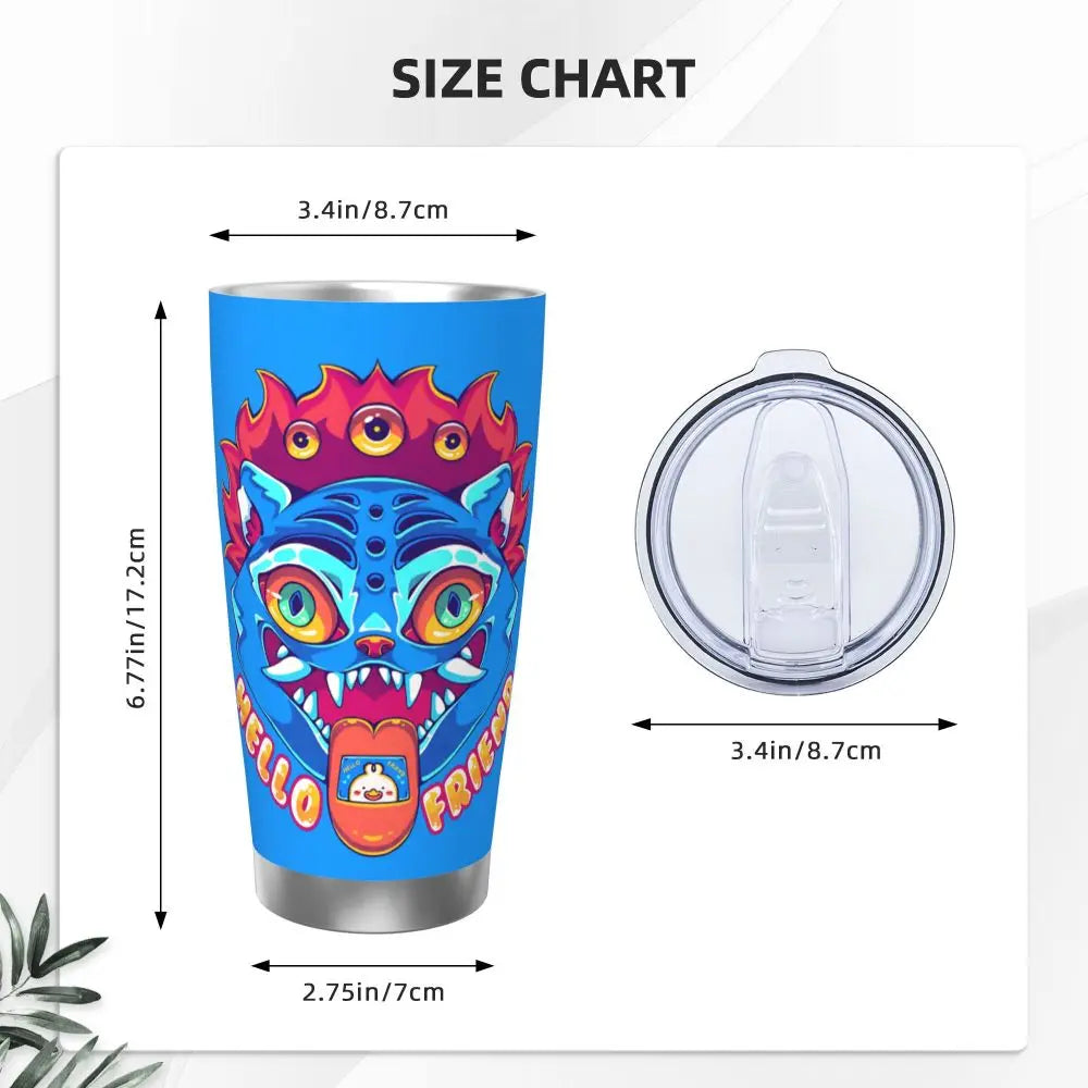 KPop Demon Hunters - Derpy  Insulated Tumbler with Lid Vacuum Thermal Mug Outdoor Travel Car Bottle Cup, 20oz