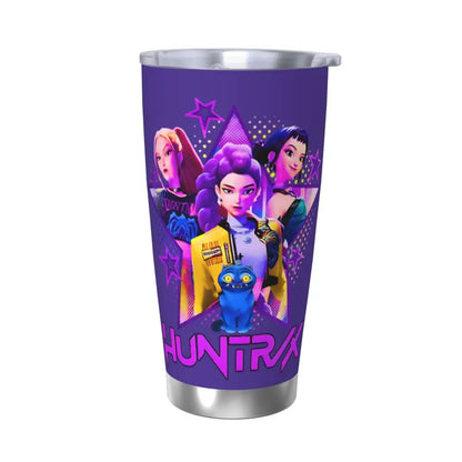 KPop Demon Hunters - Derpy  Insulated Tumbler with Lid Vacuum Thermal Mug Outdoor Travel Car Bottle Cup, 20oz