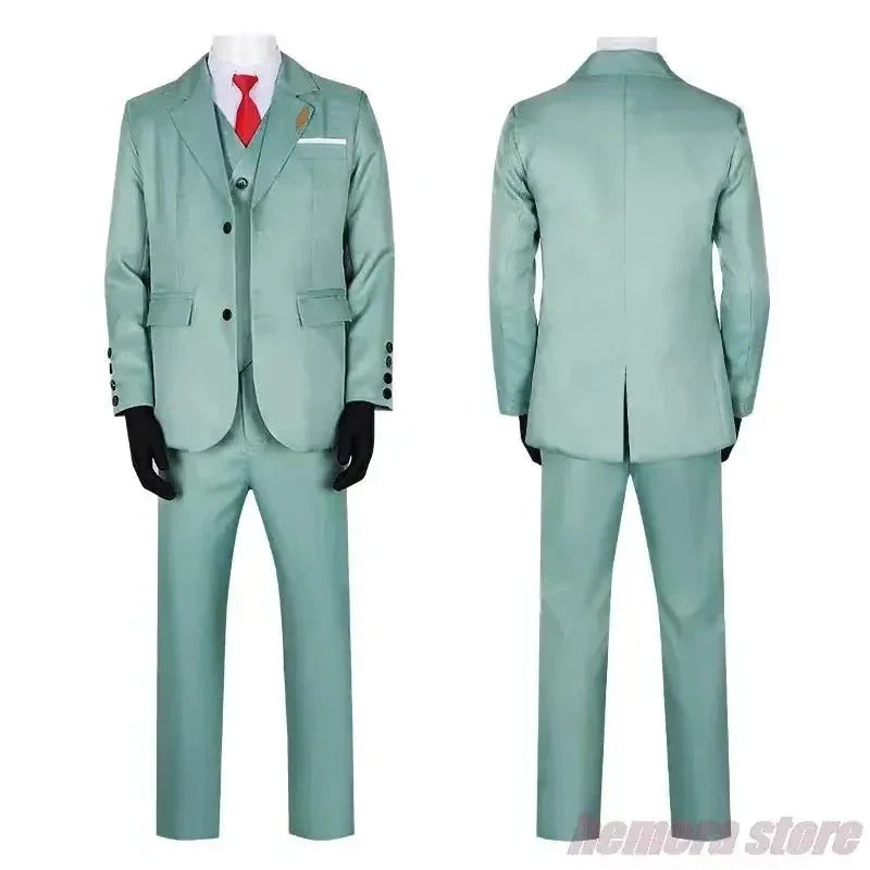 Spy X Family : CHILD DY20Anime Cosplay Costume Yor Forger Sexy Dress Loid Forger Light Green Suit Anya Kawaii Outfit Carnival Party Wig