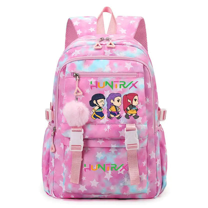 KPop Demon Hunters: Student Backpack Large Capacity Schoolbag Teenagers Student Backpack Women's Travel Laptop Bagpack