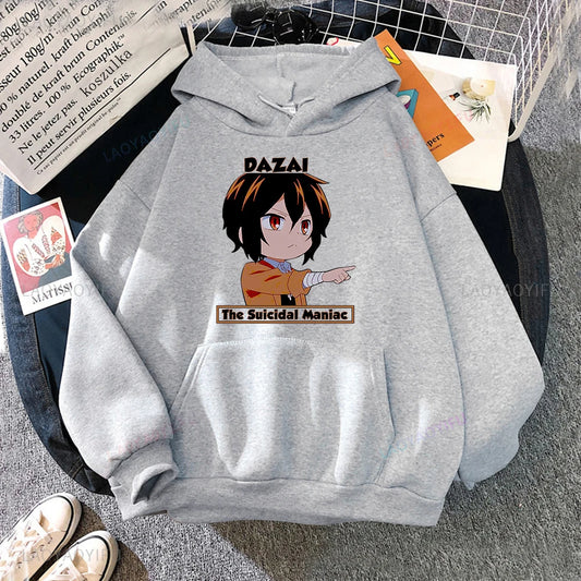 Bungo Stray Dogs: Osamu DAZAI Hoodie Anime Print Manga Kawaii Graphics Hooiharajuku