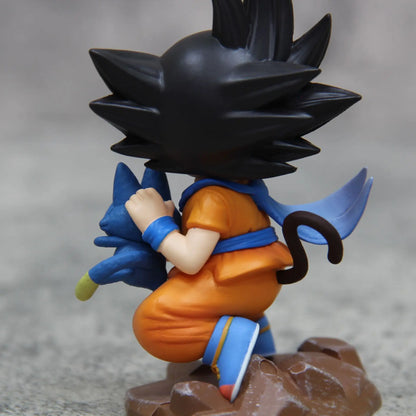 Dragon Ball: Childhood Little Goku Hugs Puer Ya Mu Tea Little Follower Figures Doll Pvc Model Statue Collection Toys Ornamen Gift