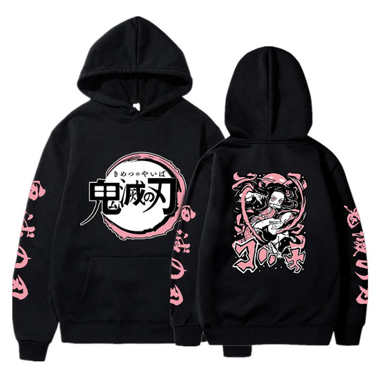 Demon Slayer: Hoodie Kamado Tanjirou Plus Size Harajuku Female Long Sleeve Streetwear Clothing
