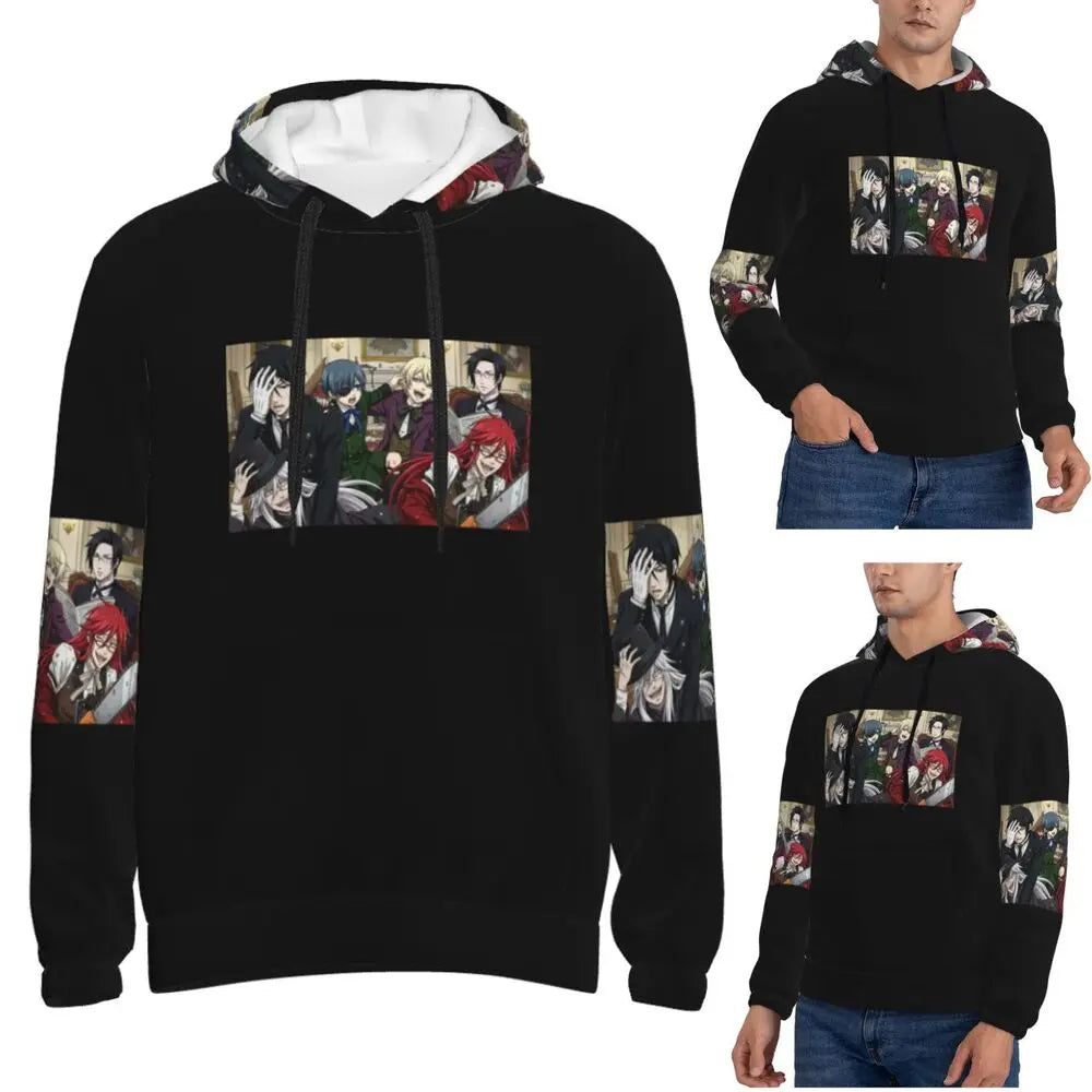 Black Butler: Sebastian Hoodies Hip Hop Pullover Autumn Winter Men's Women's Sweatshirts Long Sleeve Tops