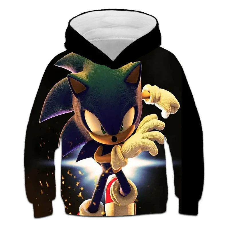 Sonic The Hedgehog: Children's Clothes Fashion Sonic Hoodie For Kids Boys Girls Children Autumn Long Sleeve Printed Anime Sweatshirts Cool Tops Tees