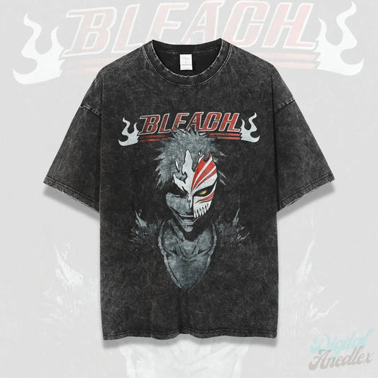 Bleach:Hot BANDAI  Short Sleeve Realm · World Kurosaki Ichigo Gengmu Sword Eight Reaper Anime Printed Peripheral T-shirt T-shirt