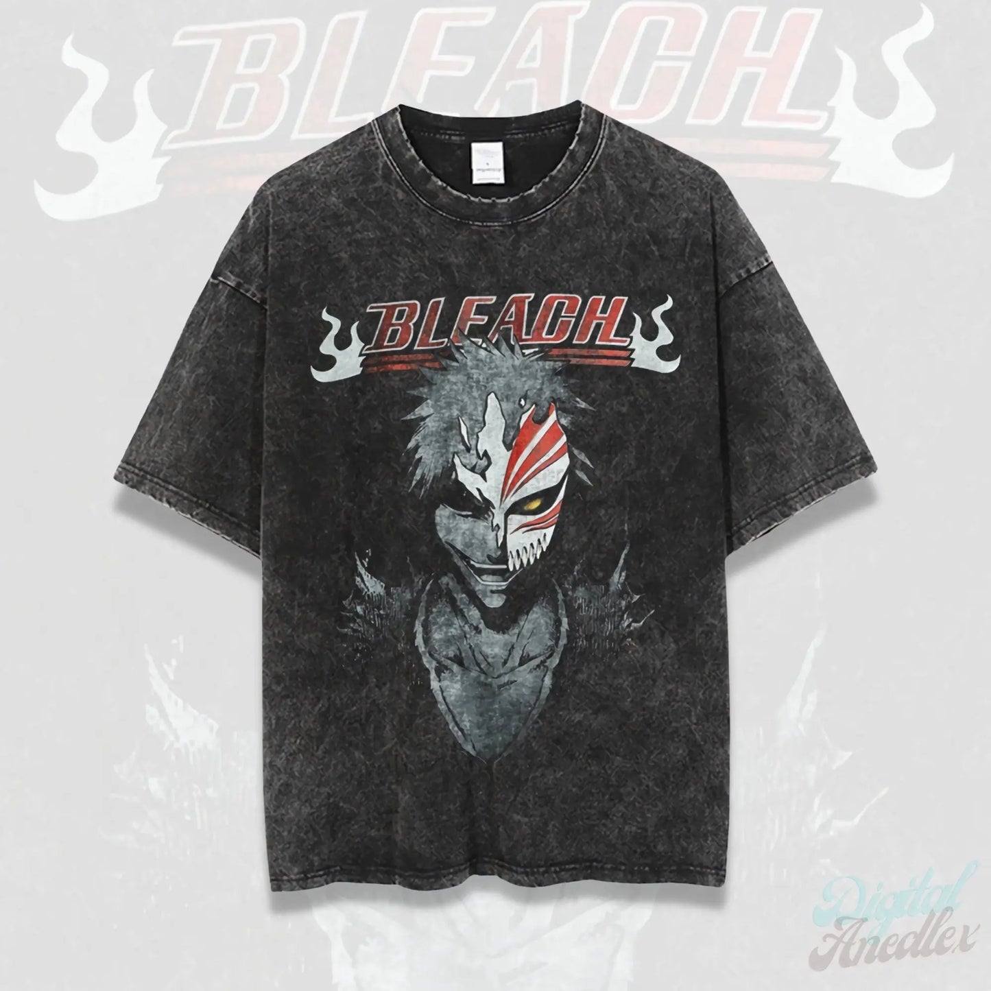 Bleach:Hot BANDAI  Short Sleeve Realm · World Kurosaki Ichigo Gengmu Sword Eight Reaper Anime Printed Peripheral T-shirt T-shirt