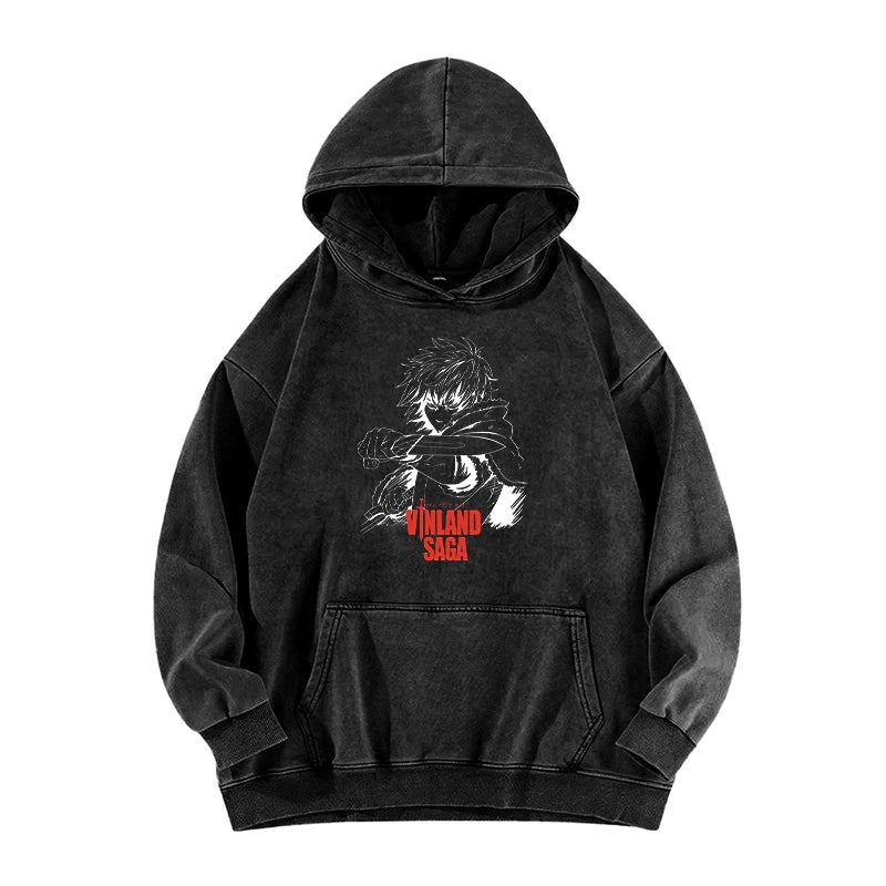 Vinland Saga: Manga Hoodie Pullover Washed Cotton Clothing Long Sleeve Hooded Sweatshirt Streetwear