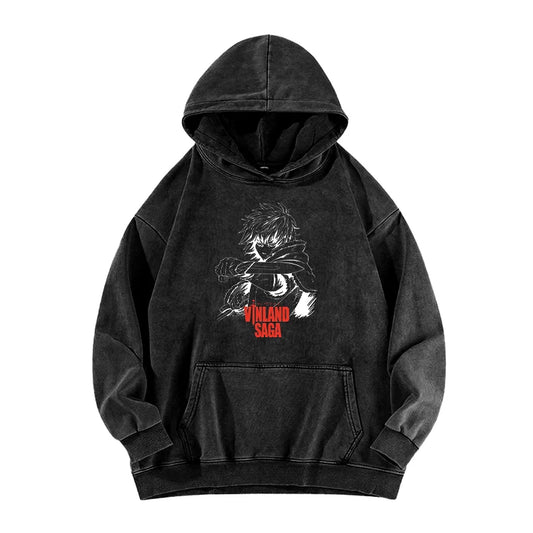 Vinland Saga: Manga Hoodie Pullover Washed Cotton Clothing Long Sleeve Hooded Sweatshirt Streetwear