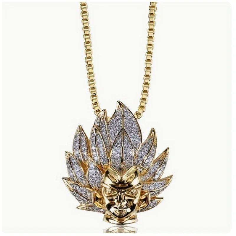 Dragon Ball Z: Super Saiyan Son Goku Alloy Electroplate Necklace Personality Jewelry Pendant Hip Hop Sweater Chain Comic