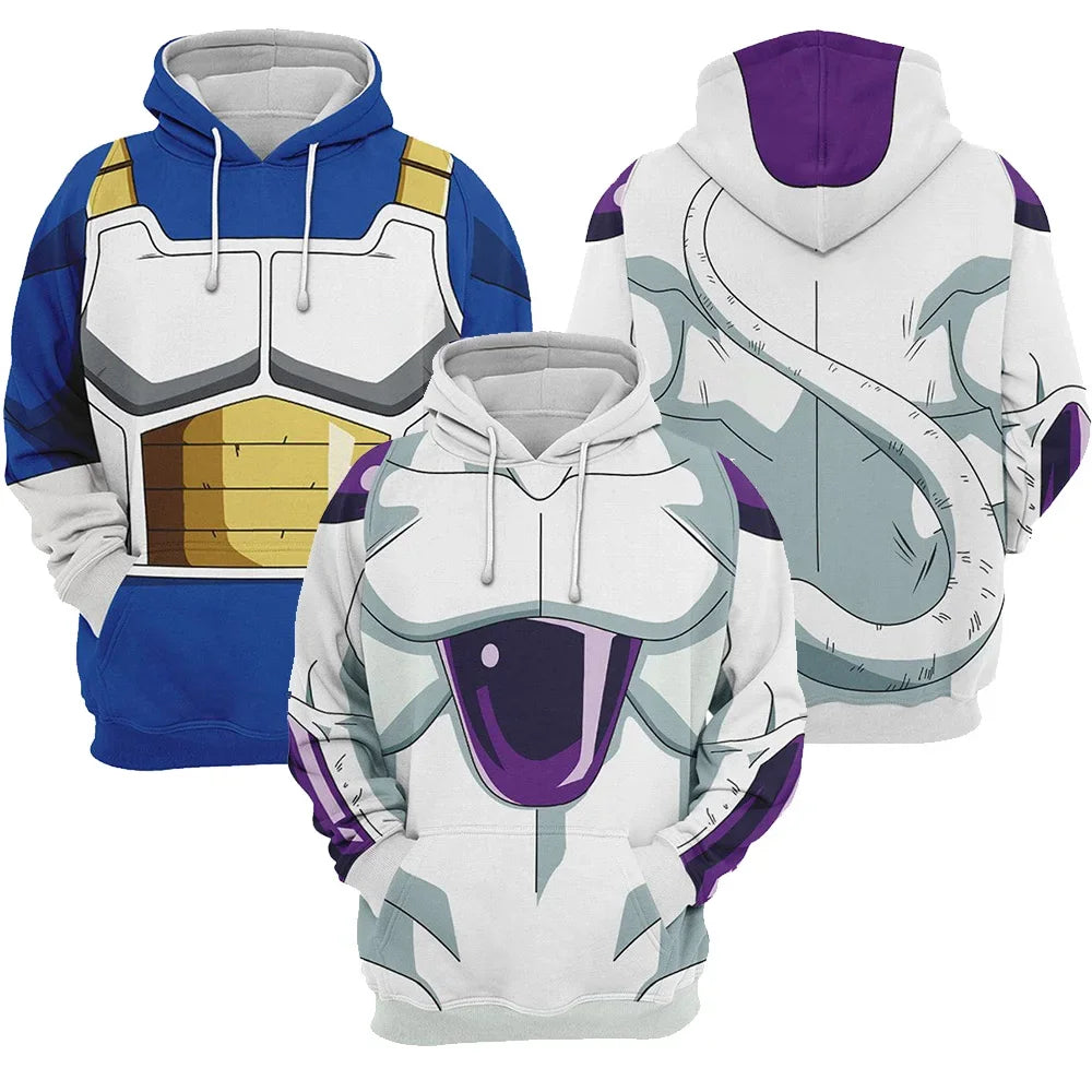 Dragon BAll: Adult Vegeta Cosplay Hoodie Anime Roleplay  3D Printed Hooded Sweatshirt Casual Streetwear Pullover Coat
