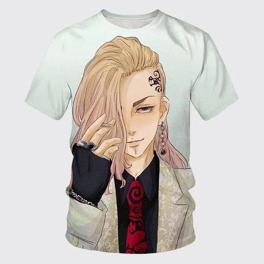 Tokyo Revengers: 3D Printed Unisex T-shirt Neutral Casual Street Style Short-sleeved Plus Size Top