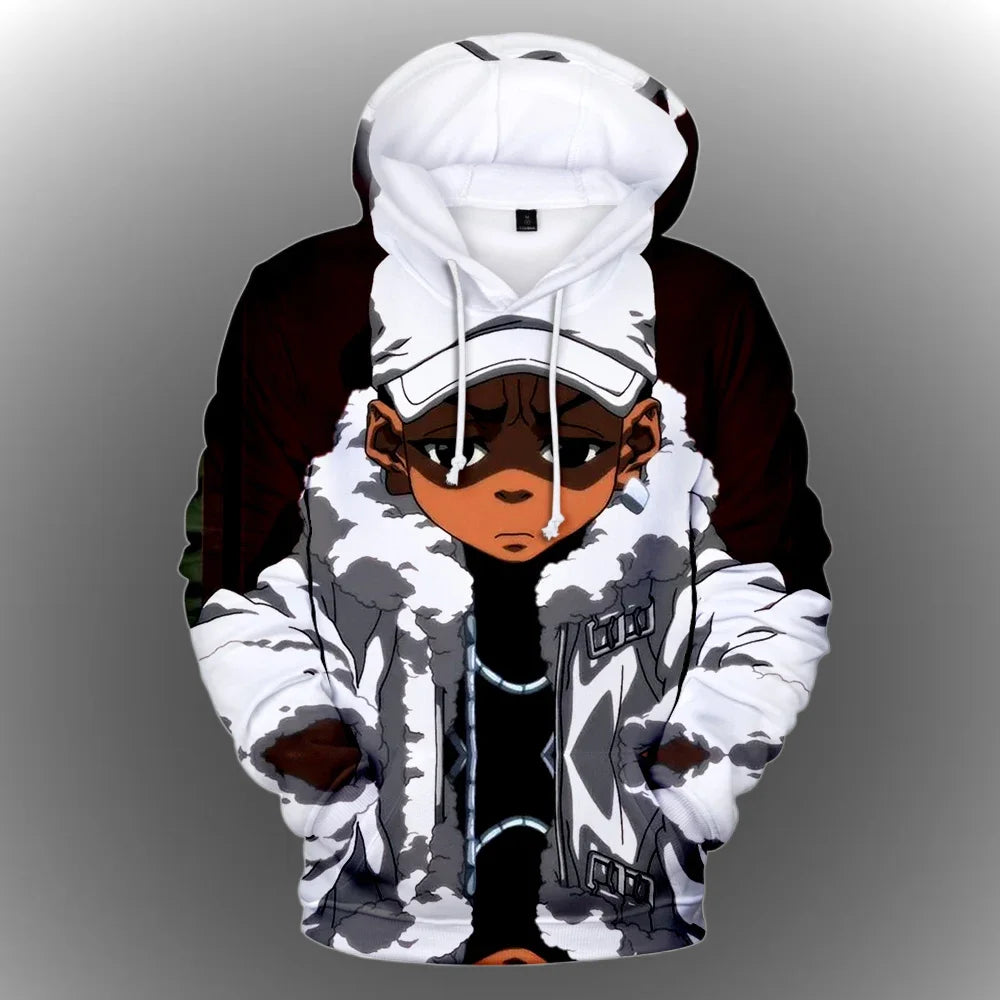 The Boondocks: Hoodies 3D Fashion Long Sleeve Sweatshirt Men's Hoodie Adult Casual Harajuku Streetwear Unisex Oversized Clothes