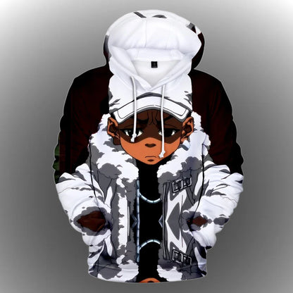 The Boondocks: Hoodies 3D Fashion Long Sleeve Sweatshirt Men's Hoodie Adult Casual Harajuku Streetwear Unisex Oversized Clothes