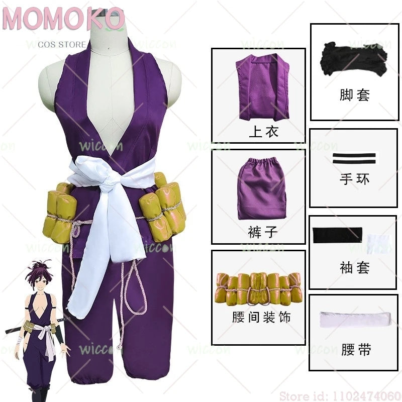 Hell's Paradise: Gakushu Maru Sasame Exiled Convicts Casual Cosplay Dress Black Ink Tattoo adulto mujer
