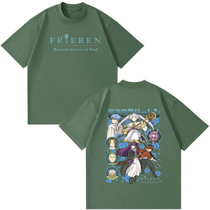 Frieren: Beyond Journey's End -- Frieren Fern Stark Himmel T-shirt Men Women Tee Tops Fashion Harajuku Cotton Casual T-shirts
