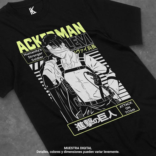 Attack on Titan Levi: Ackerman Print T-shirt Women's Men's Anime Short Sleeves Ovesized Graphics Y2k Tee T-shirt Clothing