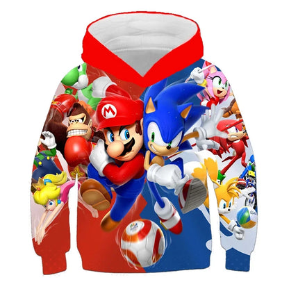 Sonic The Hedgehog: Children's Clothes Fashion Sonic Hoodie For Kids Boys Girls Children Autumn Long Sleeve Printed Anime Sweatshirts Cool Tops Tees