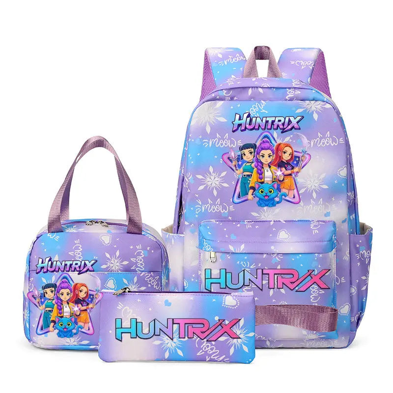 KPop Demon Hunters : Backpack 3pcs set School Bag Lunch Bag Pencil Case Girl Back To School Gift Leisure Mochila Teens Travel Bags