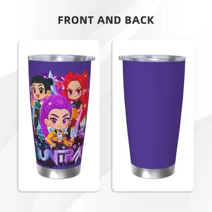 KPop Demon Hunters - Derpy  Insulated Tumbler with Lid Vacuum Thermal Mug Outdoor Travel Car Bottle Cup, 20oz
