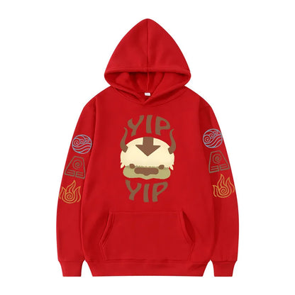 Avatar The Last Airbender: Hoodie Men's and Women's Couple Appa YIP Letter Printed Brushed Anime Sports Shirt Pullover Top